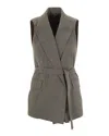 Liu Jo Collection Gilet Chevron Con Cintura Grigio