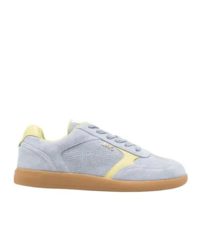 Liu •jo Connor Perforated Leather Sneakers In Blue
