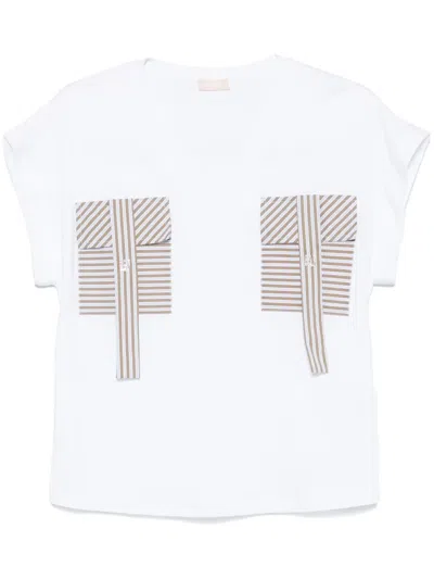 Liu •jo Contrasting-pockets T-shirt In White