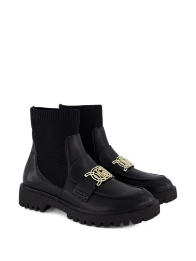 Liu •jo Cora Logo-plaque Ankle Boots In Black