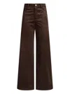 Liu •jo Wide-leg Brown Corduroy Trousers With Button And Zip Fastening In Brown