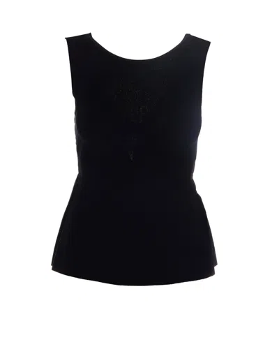 Liu •jo Liu Jo Cotton Back Bow Tank Top In Black
