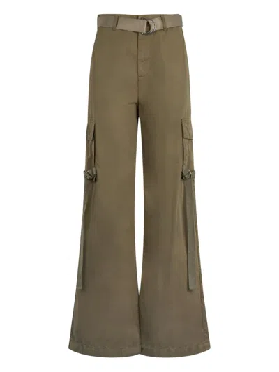 Liu •jo Cotton Cargo Pants In Grün