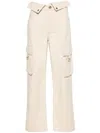 Liu •jo Cotton Cargo Pants In Neutrals