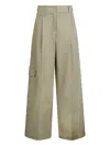 Liu •jo Cotton Cargo Trousers In Green