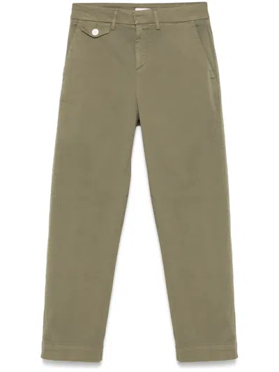 Liu •jo Cotton Chinos In Green