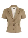 Liu •jo Liu Jo Tailored Green Jacket With Belted Waist