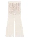 Liu •jo Liu Jo Open-knit Wide-leg Trousers With Geometric Pattern In Beige