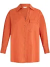 Liu •jo Cotton Shirt In Orange