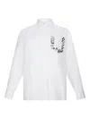 Liu •jo Cotton Shirt With Rhinestones In White
