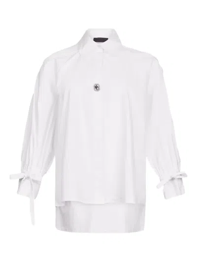Liu •jo Cotton Shirt With Ties In White