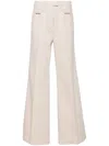 Liu •jo Cotton Straigh-leg Trousers In Neutrals