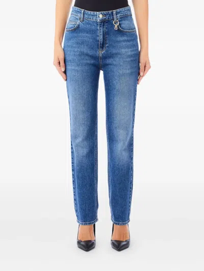 Liu •jo Cotton Straight Jeans In Blue