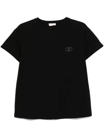 Liu •jo Cotton T-shirt In Black