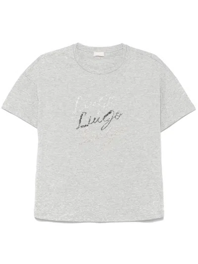 Liu •jo Cotton T-shirt In Grey