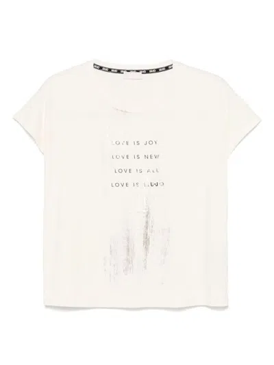 LIU •JO COTTON T-SHIRT IN IVORY