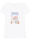 Liu •jo Cotton T-shirt In White With Print In White