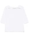 Liu •jo Cotton T-shirt In White With Square Neck In White