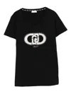 Liu •jo Embellished-logo T-shirt In Black