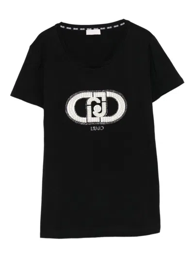LIU •JO COTTON T-SHIRT WITH LOGO