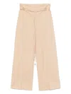 Liu •jo Cotton Trousers In Neutrals
