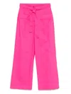 Liu •jo Cotton Trousers In Pink