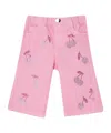 Liu •jo Cotton Trousers With Rhinestones In Pink