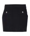 Liu •jo Embellished-crystal Pocket Mini Skirt In Black