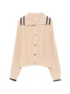 Liu •jo Cream Beige Cable Knit Sweater In Nude