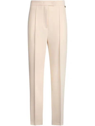 Liu •jo Cream Cigarette Trousers In Neutrals