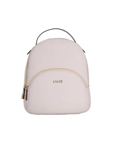 Liu •jo Cream Faux Leather Backpack In White