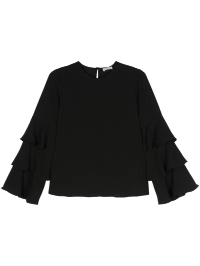 Liu •jo Crepe Blouse In Black