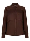 Liu •jo Liu Jo Crepe De Chine Blouse In Brown