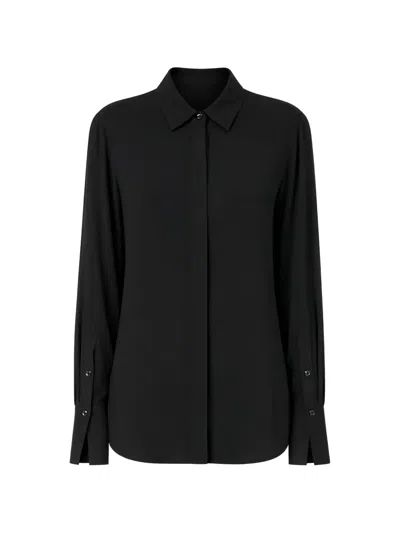 Liu •jo Crepe De Chine Shirt In Black