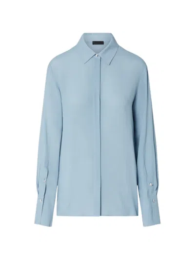 Liu •jo Crepe De Chine Shirt In Blue