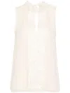 Liu •jo Crepe Pleated Blouse In Neutrals