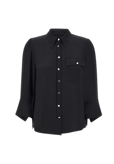 Liu •jo Crepe Shirt In Black
