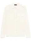 Liu •jo Liu Jo Classic Button-up White Shirt With Refined Detail In Neutrals