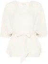 Liu •jo Crepe T-shirt In Neutrals