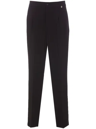 Liu •jo Crepe Tailored Trousers In 22222 Black