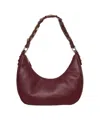 Liu •jo Crescent-shaped Handbag With Chain Shoulder Strap In Burgundy
