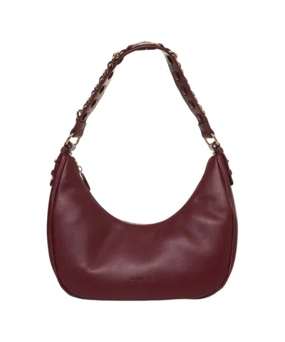 Liu •jo Crescent-shaped Handbag With Chain Shoulder Strap In Burgundy