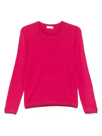 Liu •jo Crew-neck Jumper In Pink