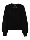 Liu •jo Strap Detailed V-neck Jumper Liu-jo In Black