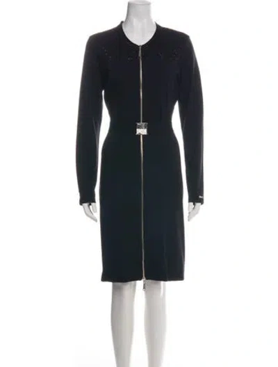 Pre-owned Liu •jo Crew Neck Knee-length Dress In Black