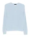 Liu •jo Liu Jo Textured Knit Sweater With Crew Neck In Blue