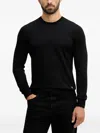 Liu •jo Crew-neck Logo-plaque Sweater In Black
