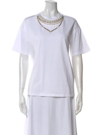 Pre-owned Liu •jo Crew Neck Short Sleeve T-shirt W/ Tags In White