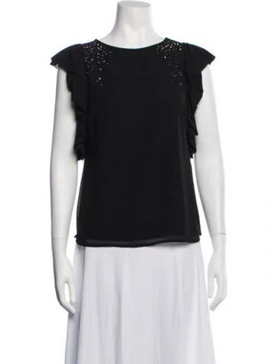 Pre-owned Liu •jo Crew Neck Sleeveless Top In Black