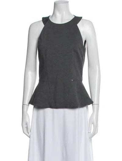 Pre-owned Liu •jo Crew Neck Sleeveless Top In Grey